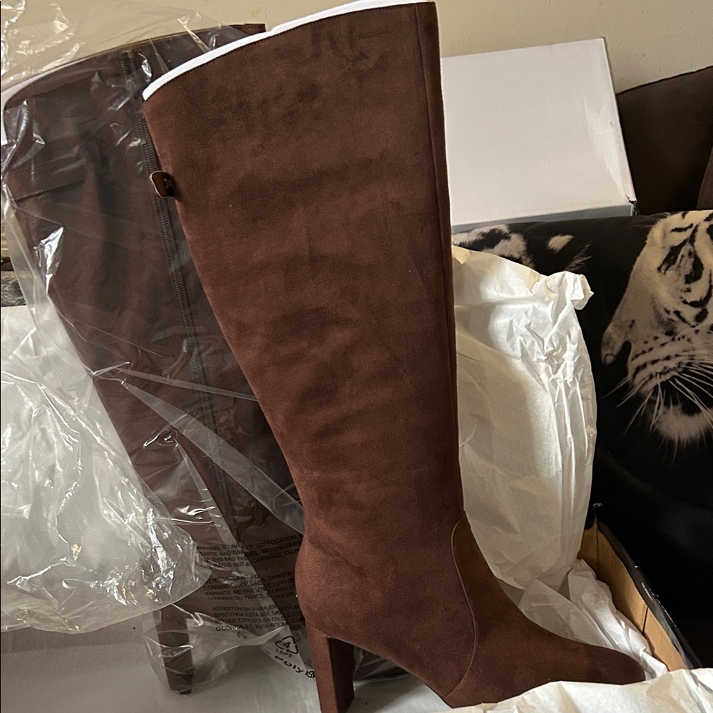 Alfani Brown Heeled Knee-High Boots
